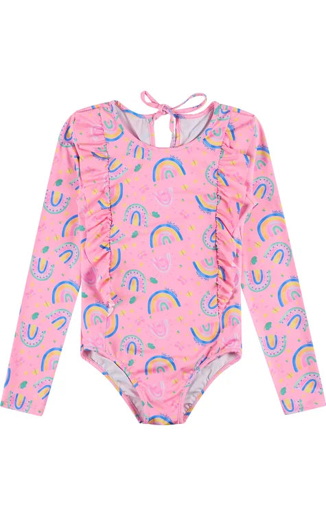 Girls Rainbow UV Swimsuit