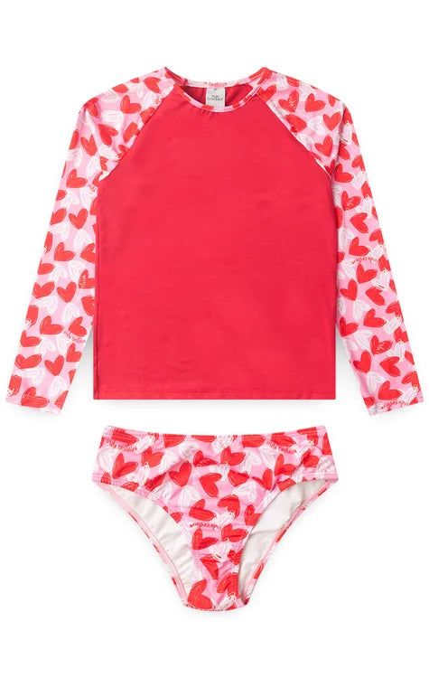 Girl Red Hearts UV Rashgard Set