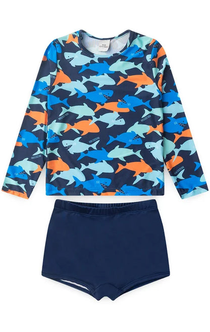 Boys Shark UV Rashguard Set