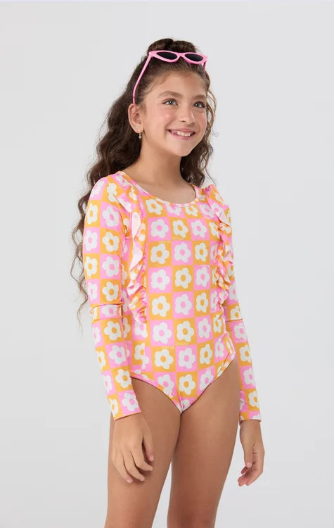 Girls Flower UV Swimsuit