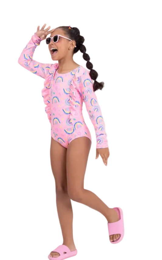 Girls Rainbow UV Swimsuit