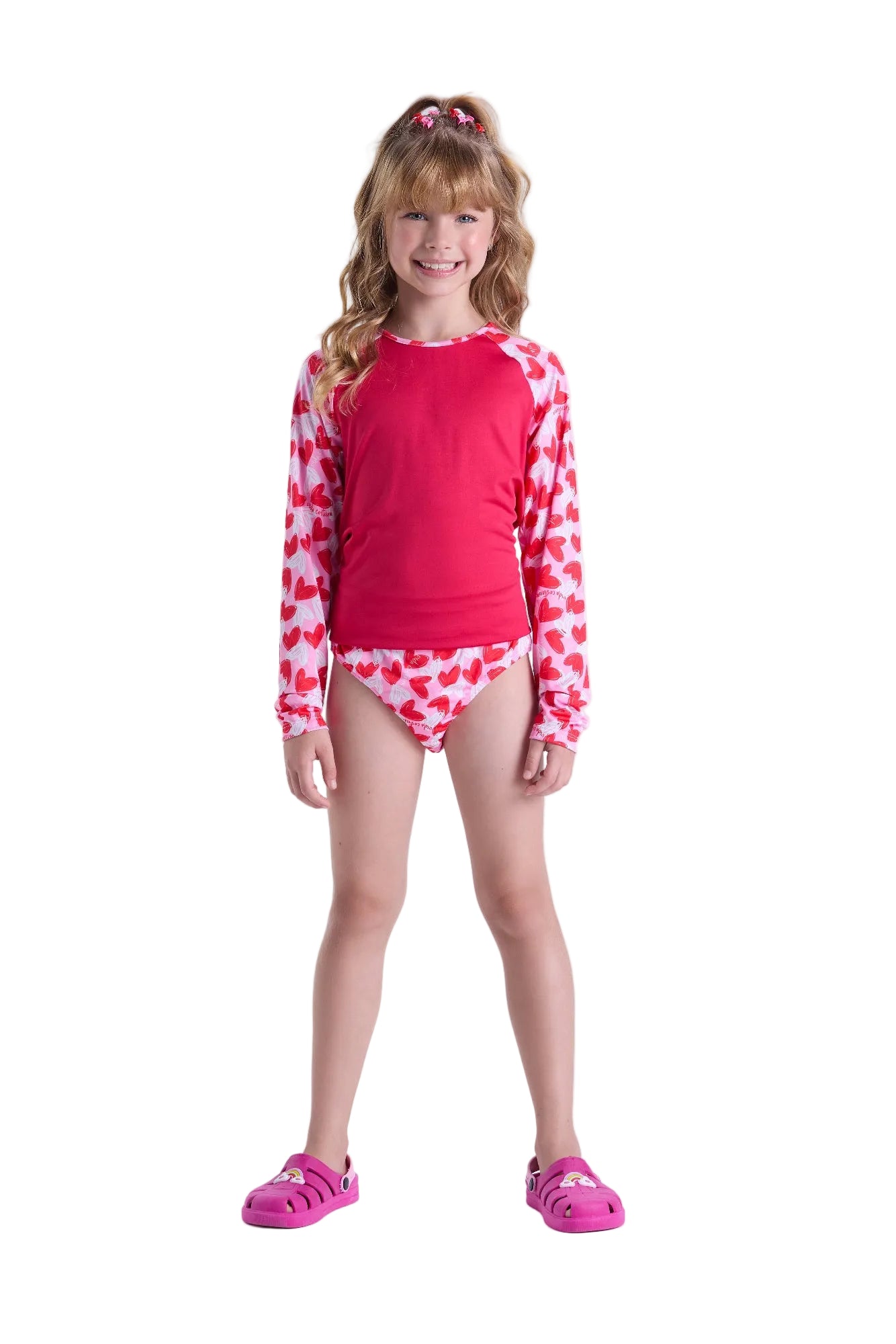 Girl Red Hearts UV Rashgard Set