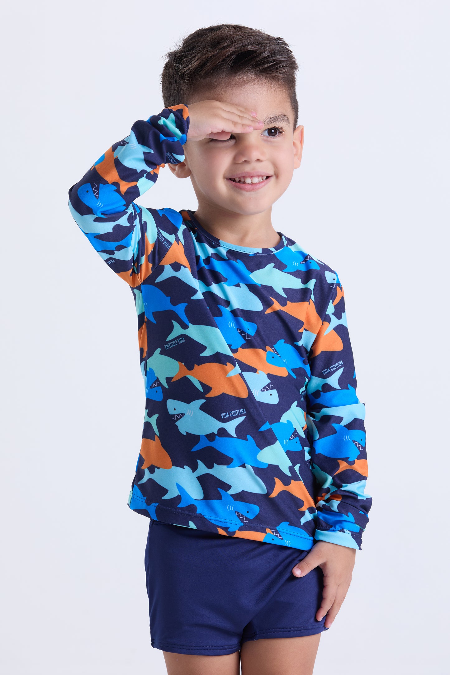 Boys Shark UV Rashguard Set
