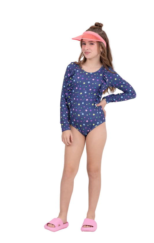 Girls Stars UV Swimsuit